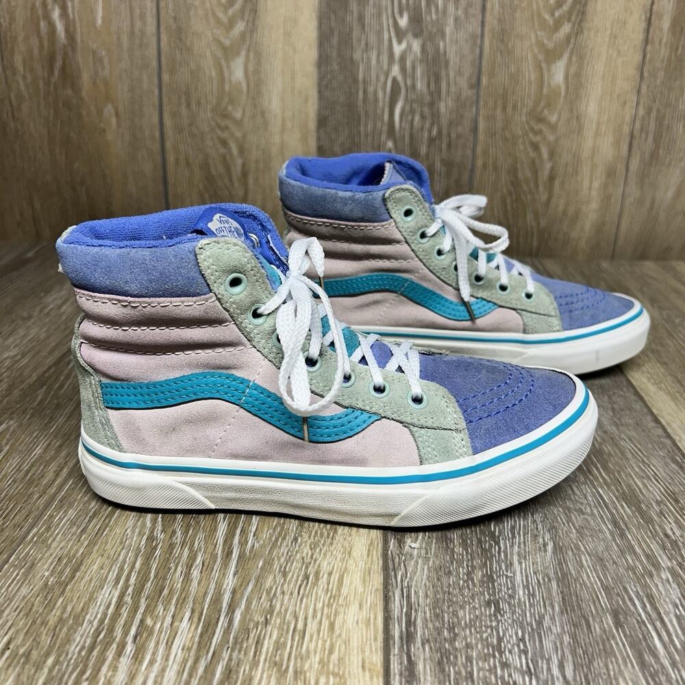 VANS SK8-HI Suede Color Block Pastel Pink Blue Green Kids Youth US Size 3